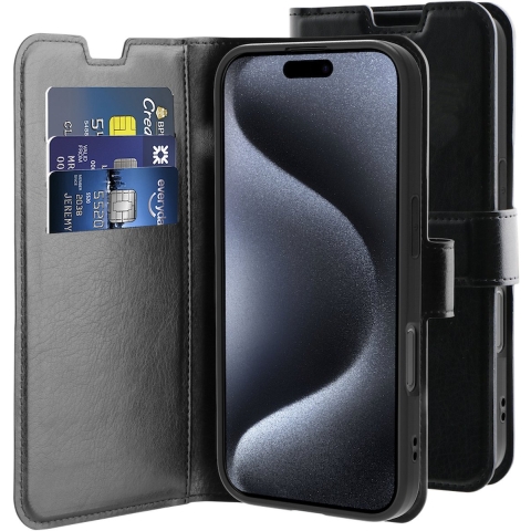 Behello iPhone 16 Pro Max Gel portemonneehoes zwart