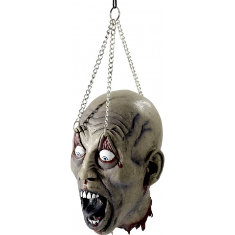 Hangend zombie horror hoofd - Halloween/horror decoratie poppen - versieringen -