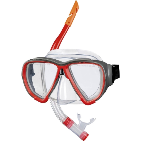 Snorkel en Duikbril set voor volwassenen Rood