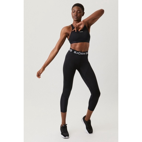 Björn Borg - Dames - Regular Block Tights - Wit/Zwart - Maat 40