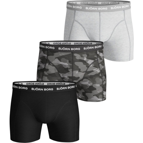 Björn Borg - Heren - Boxershort Shadeline Sammy 3-Pack - Grijs/Multicolour/Zwart - Maat S