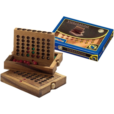 Houten Vier op een Rij - Philos Denkspel|Houten spel