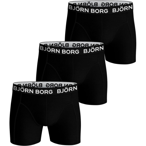 Björn Borg - Heren - Boxershort Cotton Stretch 3-Pack - Zwart - Maat S