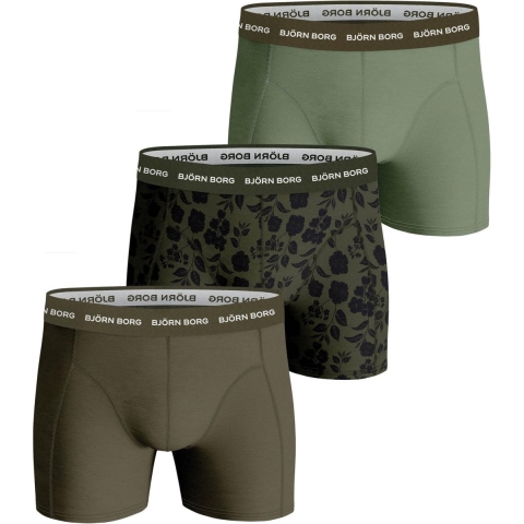 Björn Borg - Heren - Boxershort Essential 3-Pack - Groen/Multicolour - Maat S