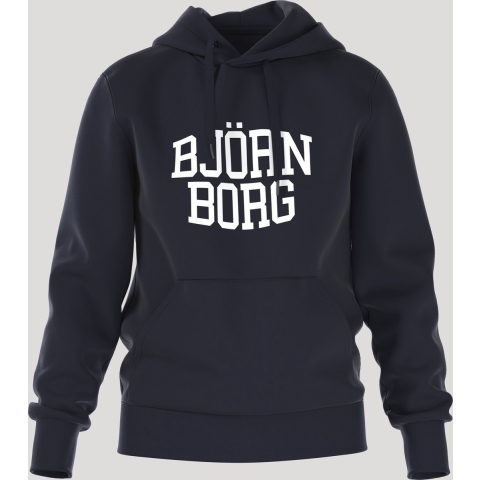 Björn Borg - Heren - Borg Essential Hoodie - MarineBlauw/Wit - Maat S
