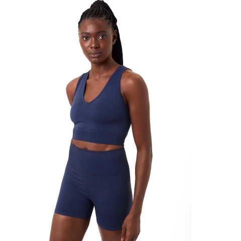Björn Borg - Dames - Sthlm Seamless Light Crop Top - Blauw - Maat M / L