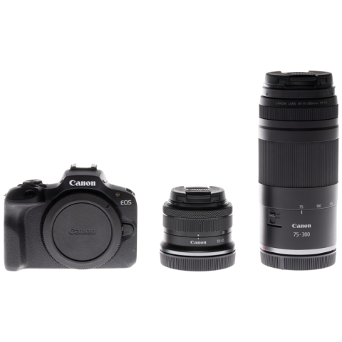 Canon EOS R100 BK + RF-S18-45 + RF75-300mm EOS R SYSTEEM