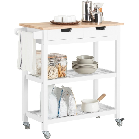 SoBuy Keukentrolley - 89 x 46 x 22 cm - Wit