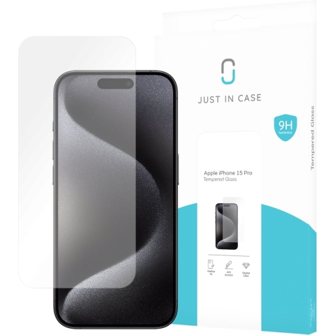 Just In Case Tempered Glass iPhone 15 Pro Screenprotector