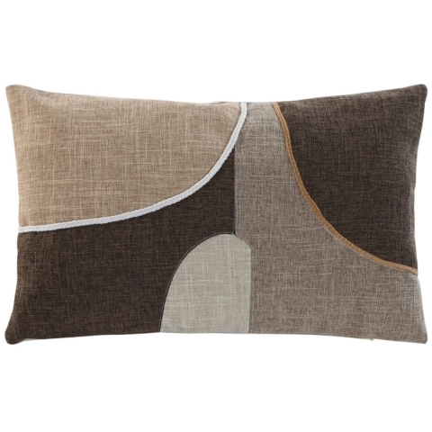 Casa di Elturo Sierkussen lorea katoen 50 x 30 cm bruin & decoratief patchwork -