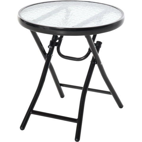 4goodz Bistrotafel rond met glasplaat 45 cm -