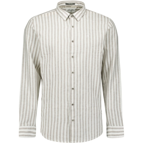 No Excess Shirt vertical big stripe with line taupe