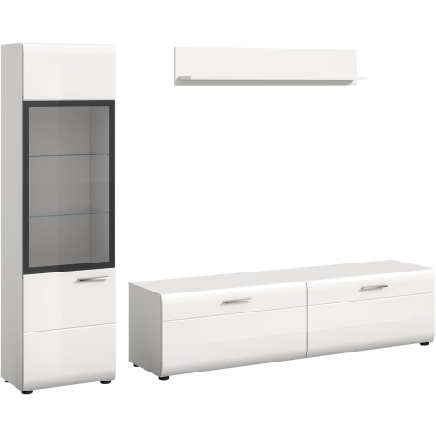 Furnilux Moderne 3-delige woonkast vitrine-kast en wandkast compact design