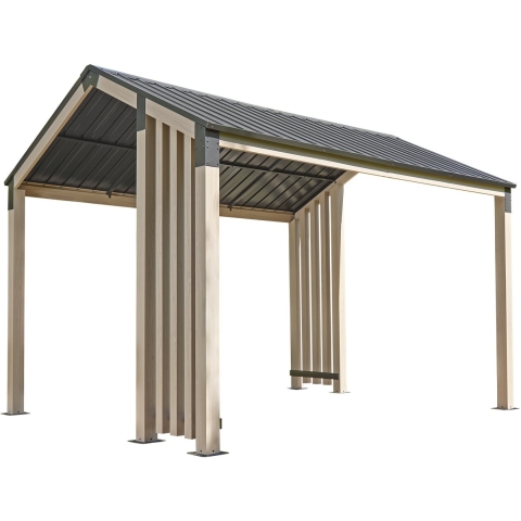 Sojag Lito 1012 paviljoen van aluminium 3x3,7 m houtlook