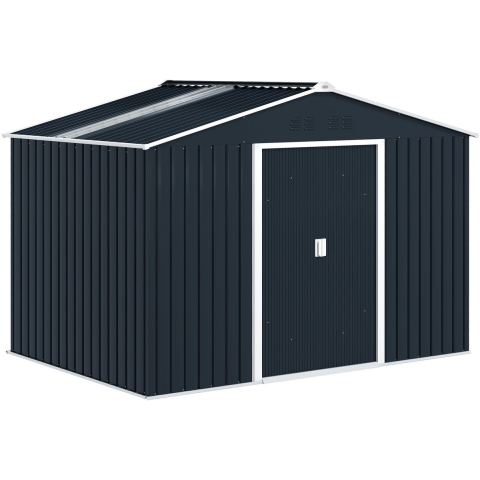 4goodz Tuinschuur metaal met bodemframe 277x195x192 cm donker