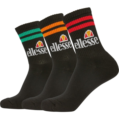 Ellesse 3-Pack Korte Crew Sock in Zwart