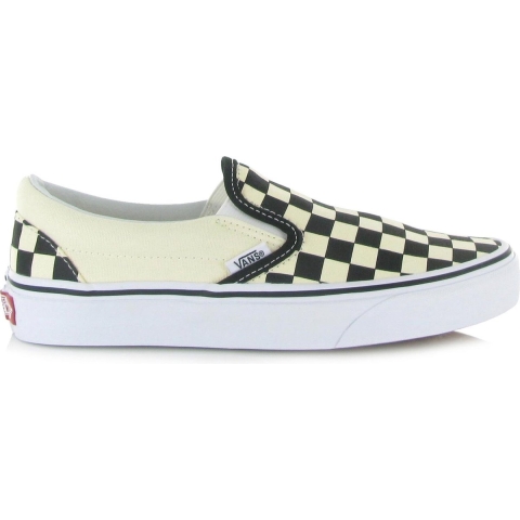 Vans Classic Slip-On Unisex Zwart Wit Checkboard Canvas Skate Trainers