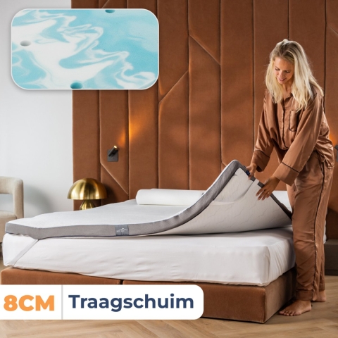 Best Life Matras Topper 140x200 - Traagschuim Topdekmatras - Matrastopper - 8 cm