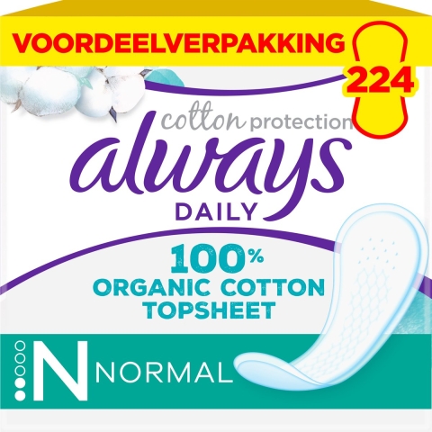 8x Always Dailies Inlegkruisjes Cotton Protection Normal 28 stuks