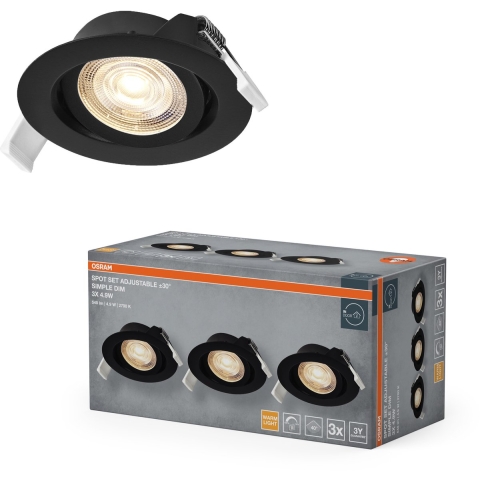 OSRAM HOMELIGHTING 4099854595868 Plafondspot, LED-plafondspot Zwart