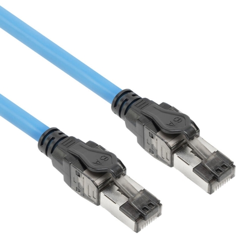 ACT Blauw 35 meter S/FTP CAT6A B2ca PoE++ 100W solid prefab installatiekabel. RJ45 male ? male