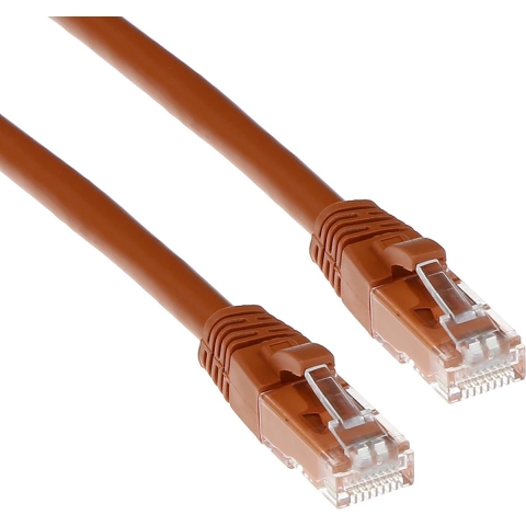 ACT Bruine 15 meter U/UTP CAT6A patchkabel snagless met RJ45 connectoren