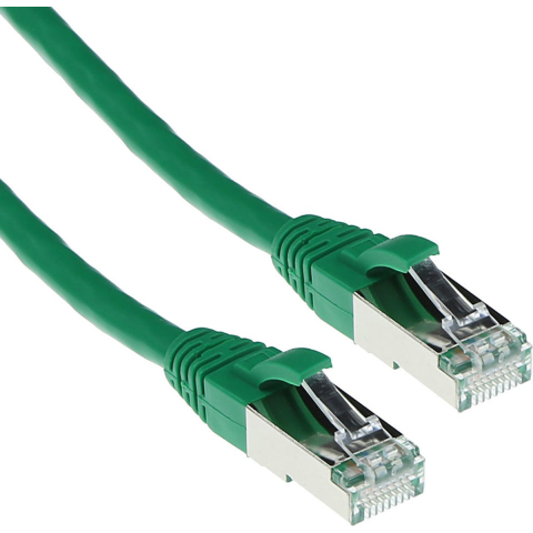 ACT Groene 15 meter LSZH SFTP CAT6A patchkabel snagless met RJ45 connectoren