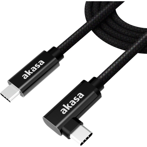 Akasa AK-CBUB66-20BK USB 3.2 Gen 2x2 20Gbps 100W USB Type-C - USB Type-C (haaks horizontaal) 2m