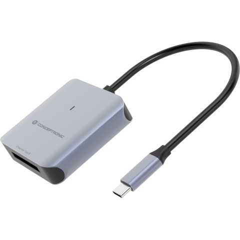 Conceptronic BIAN08G geheugenkaartlezer USB 3.2 Gen 2 Type-C Grijs