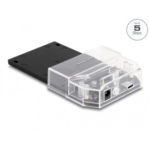 DeLOCK 63205 basisstation voor opslagstations USB 3.2 Gen 1 (3.1 Gen 1) Type-C Zwart, Transparant