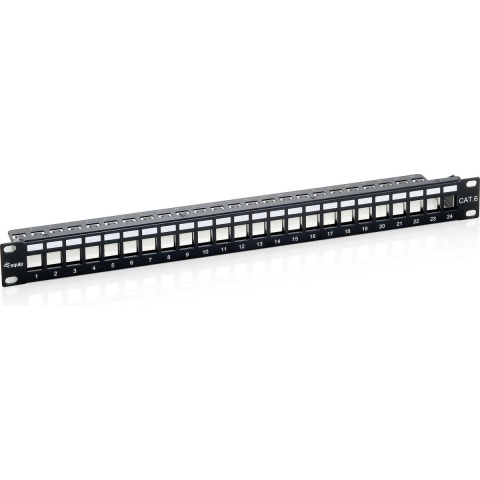 Equip Cat. 6a Keystone Patch Panel, shielded, black