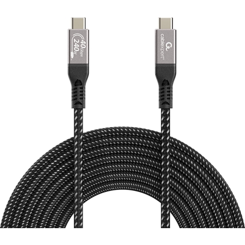 Gembird USB4 Gen 3x2 40Gbps 240W USB Type-C 1.5m Grijs