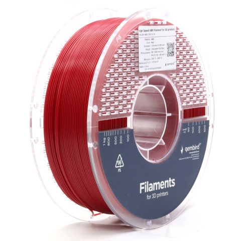 Gembird 3DP-ABS1.75HY-01-R 3D-printmateriaal ABS Rood 1 kg