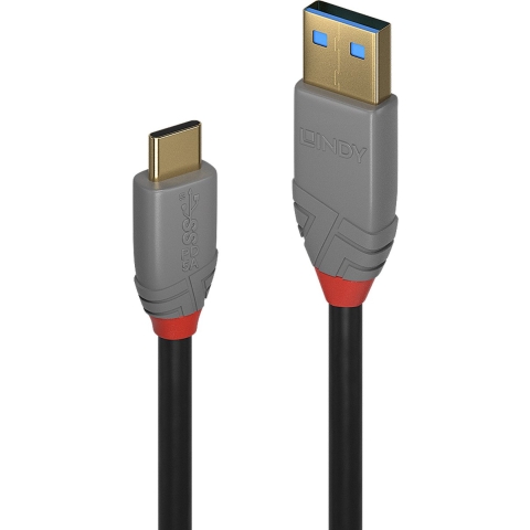 Lindy 36913 USB-kabel 2 m USB C USB A Zwart