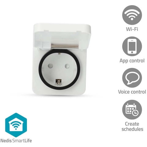 SmartLife Slimme Stekker | Wi-Fi | IP44 | 3680 W | Randaarde stekker | -25 - 55 °C | Android / IOS