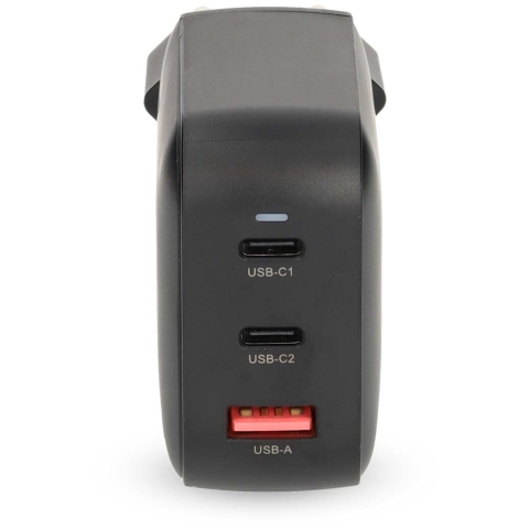 Oplader | 100 W | GaN | PD3.0 | Snellaad functie | 2.5 / 3.0 / 5.0 A | Outputs: 3 | USB-A / 2x USB-C