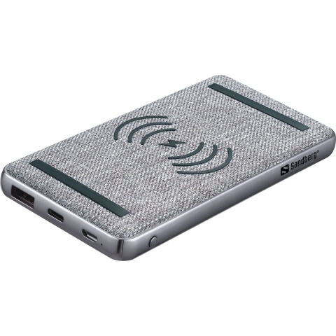Sandberg 420-61 powerbank Lithium-Polymeer (LiPo) 10000 mAh Draadloos opladen Zwart, Grijs