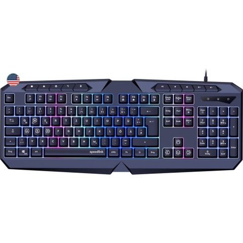 SPEEDLINK LUDICIUM toetsenbord Gamen USB QWERTY Engels Zwart
