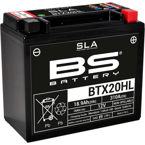 Fabrieksgeactiveerde motorfietsaccu BS Battery BTX20HL