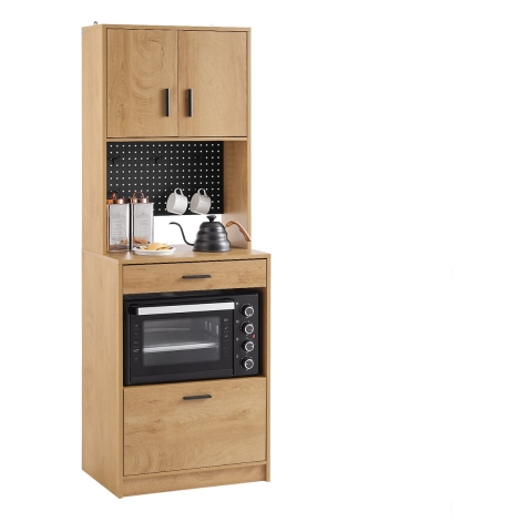 SoBuy FSB98-N Keukendressoir - Houten Buffetkast met 2 Deuren & Laden