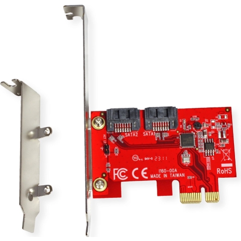 ROLINE PCIe x1 SATA III 6Gbps AHCI 2-Poorts Low Profile Host Adapter