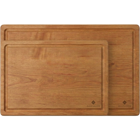 Sophior Houten snijplankenset kersen – 2 planken