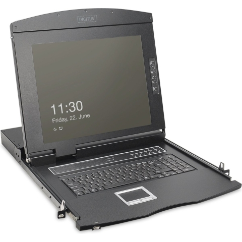 Digitus DS-72221-4GE KVM-console 8 poorten CAT 5 (RJ45) Muis, Toetsenbord 1920 x 1080 Pixel