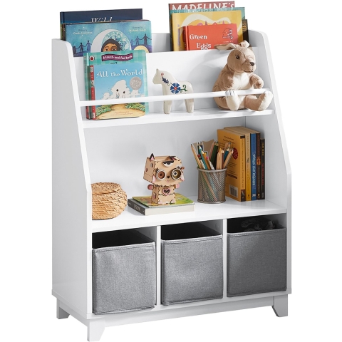 SoBuy Boekenrek - 6 Vakken - Wit - 63x80x28 cm