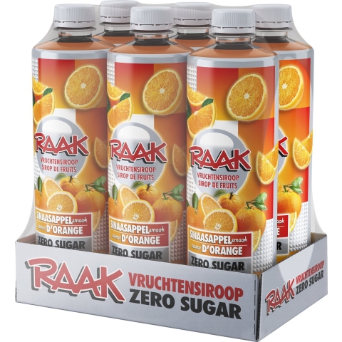 Raak Vruchtensiroop Zero Sinaasappel 6 x 750 ml