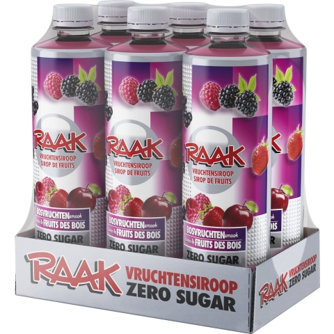 Raak Vruchtensiroop Zero Bosvruchten 6 x 750 ml
