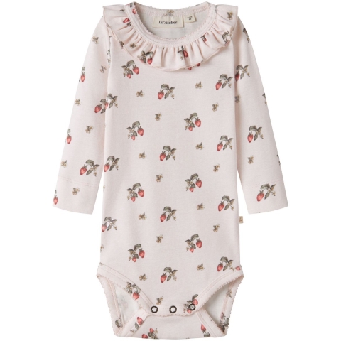 Lil' Atelier Romper s/s - NbfGayo - Morganiet/Strawberry - Lil Atelier - 62 - Rompers Korte Mouw