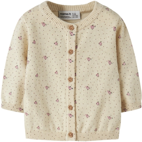 Name It Cardigan - Gebreid - NbfHide - Amandelmelk - Name It - 1 jaar (80) - Vesten