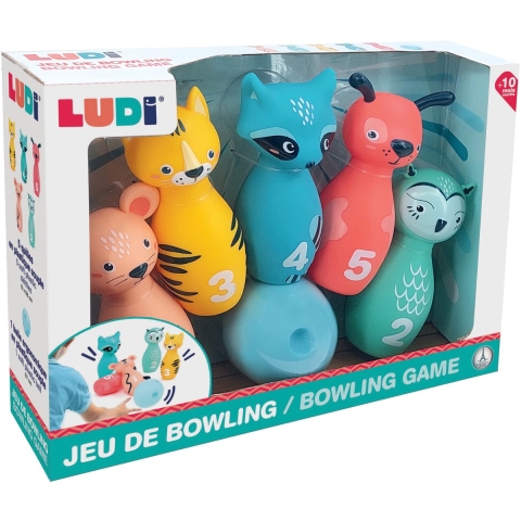Ludi Bowlingset - Dieren - 6 Onderdelen - Ludi - OneSize - Spellen