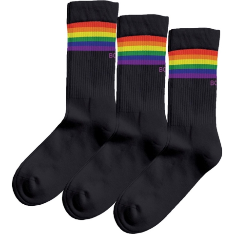 Björn Borg Sokken - 3-pack - Crew - Zwart m. Regenboog - Björn Borg - 36/40 - Sokken